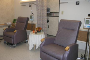 This is a picture of two chairs in a room that would be used for Infusion Therapy